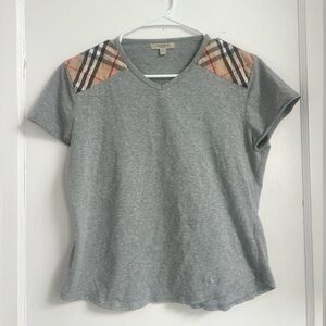 Burberry Brit grey Nova Check grey t-shirt signature plaid check pattern Size L
